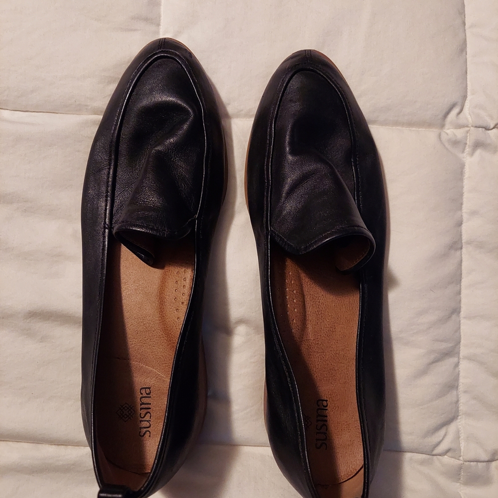 Susina Black Leather Men's Shoes